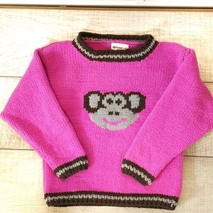 Polar knit sweater monkey pink child’s 5